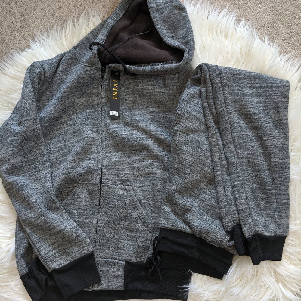 Fur Lined Jogger Sweatpants Gray L/XL Jvini